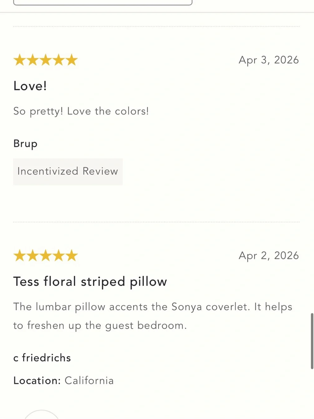 Anthropologie Tess Cotton Screen Printed Floral Striped Pillow